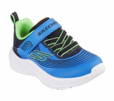 SKECHERS Microspec Advance Jungen Sneaker,Sportschuh,Klett,Blue/LIme,Gr.27-37