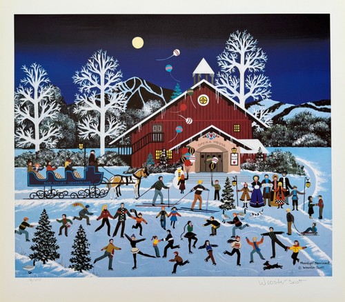 Jane Wooster Scott MOONLIGHT MERRIMENT Hand Signed Limited Edition Lithograph - Picture 6 of 9