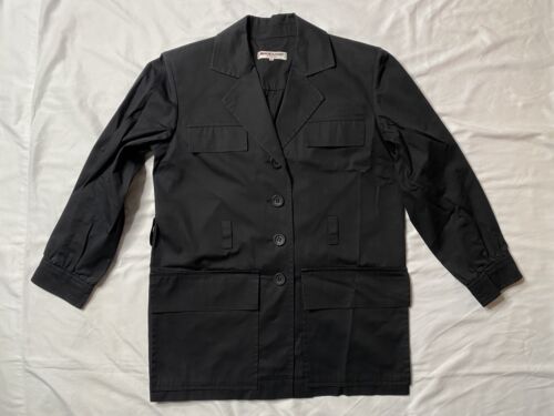 Saint Laurent Rive Gauche Black Cotton Safari Saharienne Jacket 40 Vintage  YSL