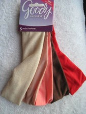 5 Goody Ouchless Comfort Cozy Headwraps Soft Wide Fabric Hair Head Bands Glitter