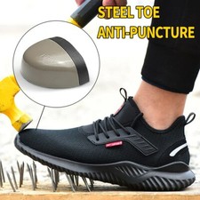 Mens Womens Safety Trainers Shoes Lightweight Steel Toe Cap Boots Working