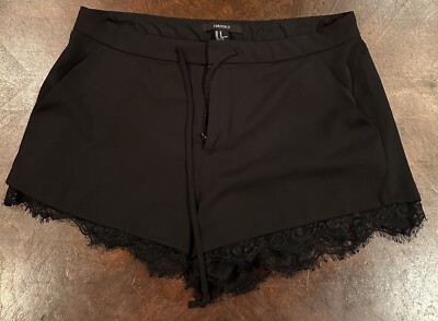 Forever 21 Black Shorts with Lace Trim, size Medium
