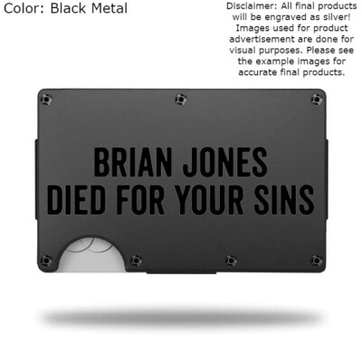 Custom BRIAN JONES DIED Laser Engraved Wallet - Pick A Wallet Color