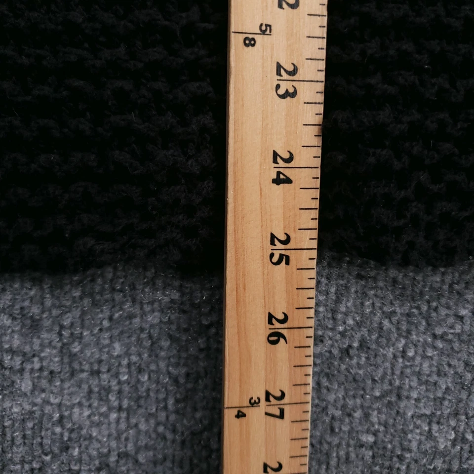 Suéter Free People Mujer L Grande Negro Manga Larga Cuello en V Talla Grande Grueso Tejido Foto 4 de 4