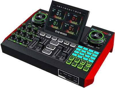 G10 Audio Interface, Podcast Equipment, Live Sound Card for Streaming, 48V Phant