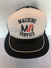 Vintage MACHINE SERVICE Snapback Hat Foam black MADE IN USA polyester NWOT