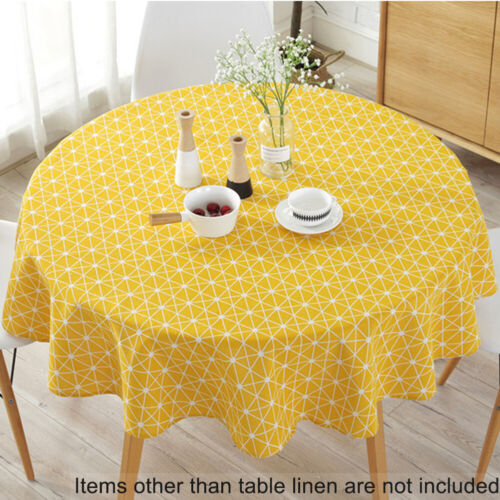 Cotton Linen Cover Garden Dining Round Table Cloths Tableware Party Tablecloth - Afbeelding 1 van 31