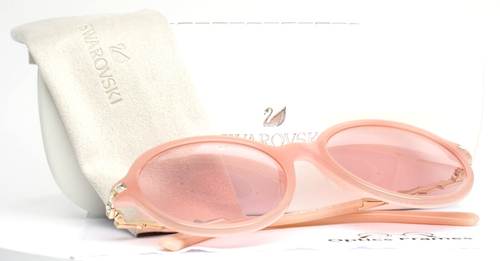 SWAROVSKI SK264 72S Pink Womens Round Full Rim Sunglasses 53-19-140 B:50 - Picture 13 of 14