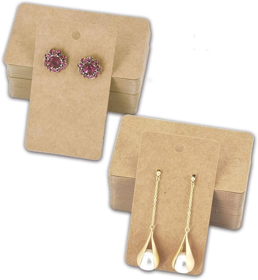 200-Pack Brown Blank Earring Cards for Jewelry Display & Storage-image