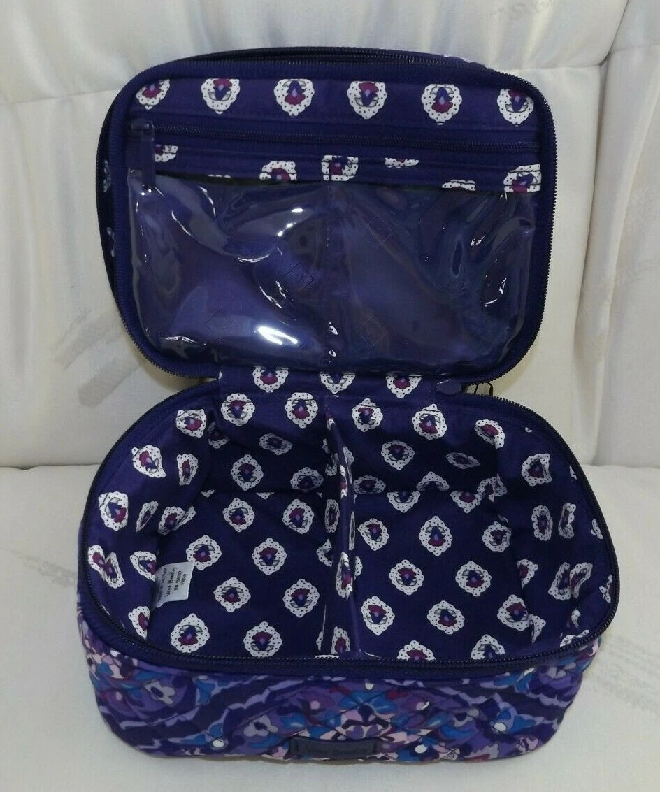 VERA BRADLEY Iconic Jewelry Train Case Cosmetic Regal Rosette