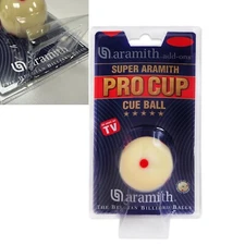 Super Aramith Pro-Cup Pool Cue Ball 2 1/4" 6 Red Dots in a blister