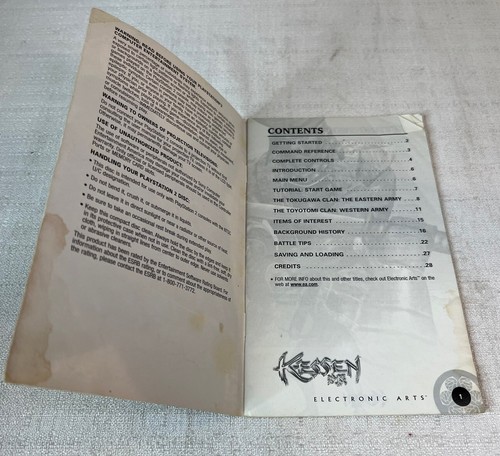Kessen + Kessen 2 PlayStation 2 Manual Only Instruction Booklets - Picture 3 of 9