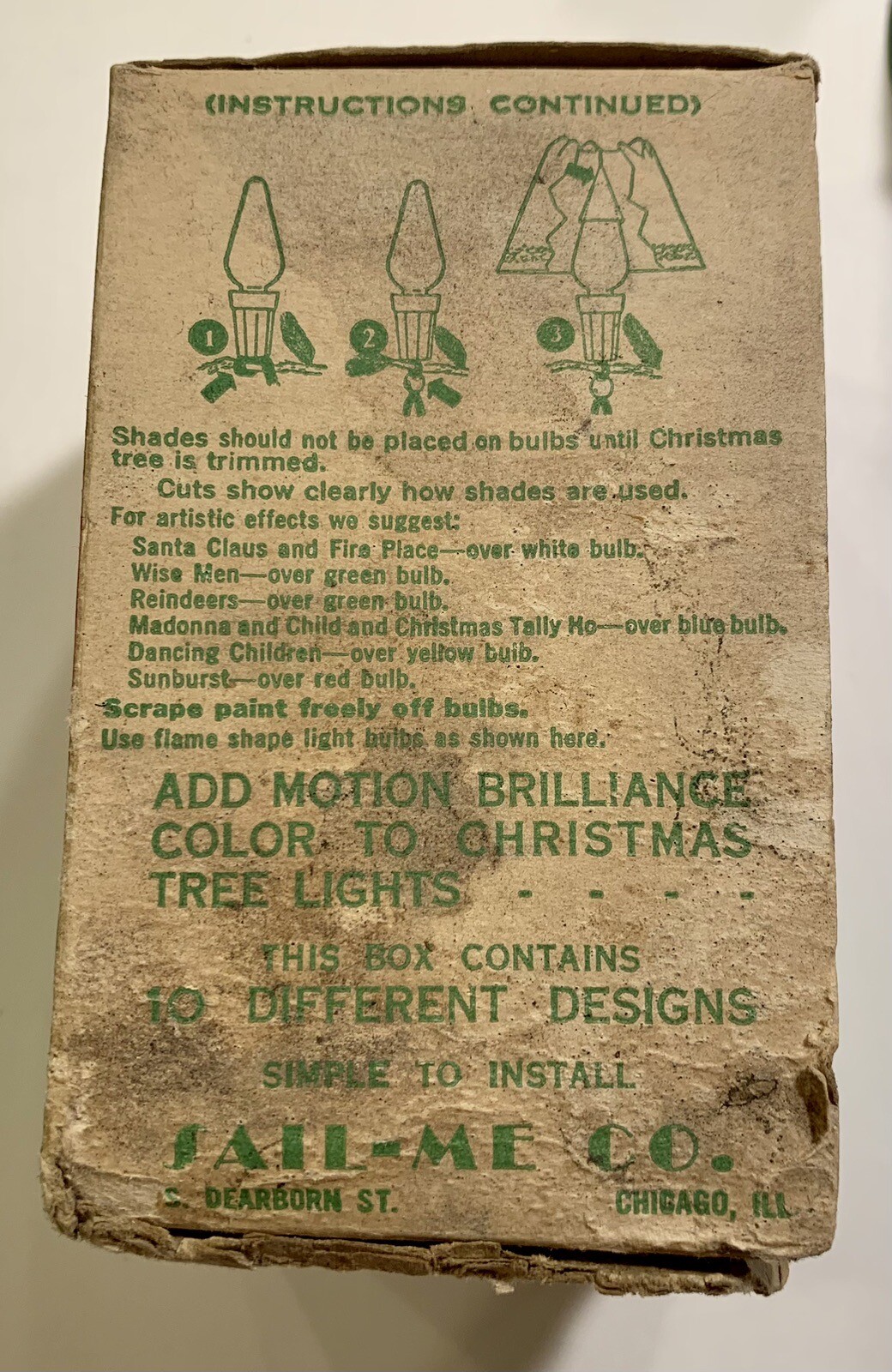 Vintage Whirl Glo Revolving Christmas Tree Light Shades Complete set