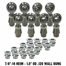 7/8" Chromoly Heim Joint 1.5" OD .120 Wall 4 Link Radius Rod End Kit HMS Spacers