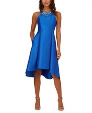Adrianna Papell Rhinestone High-Low Dress Ultra Blue Size 4 $179