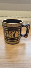 vintage greek themed cup ceramic and 24 karat gold pattern