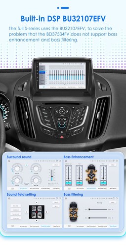 Autoradio 6+64GB Android 13 per Ford Escape Kuga 2 2013-2017 Car GPS Carplay DSP - Foto 11 di 24