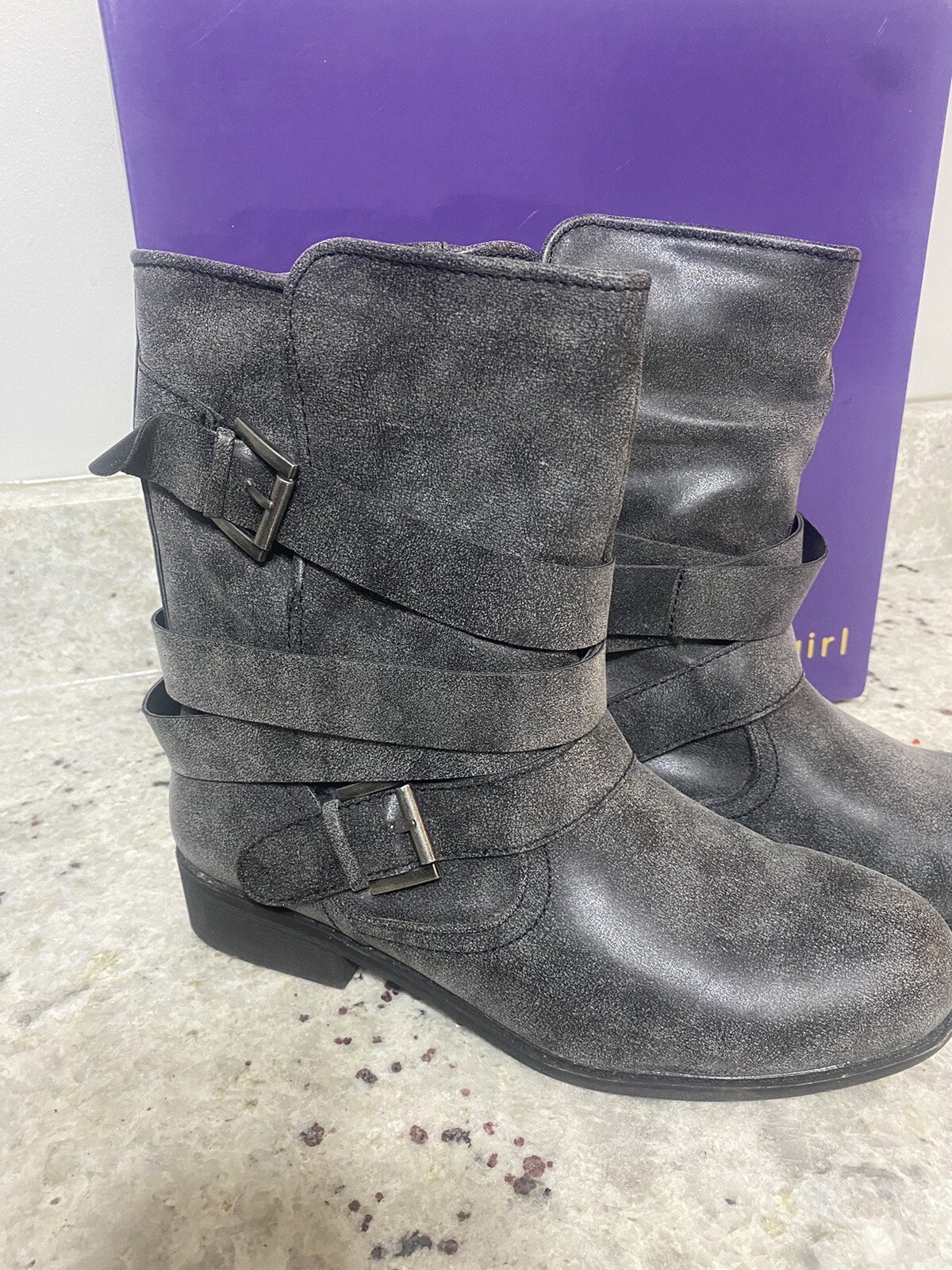 Woman’s Madden Girl Grey Boots Size 8.5 eBay
