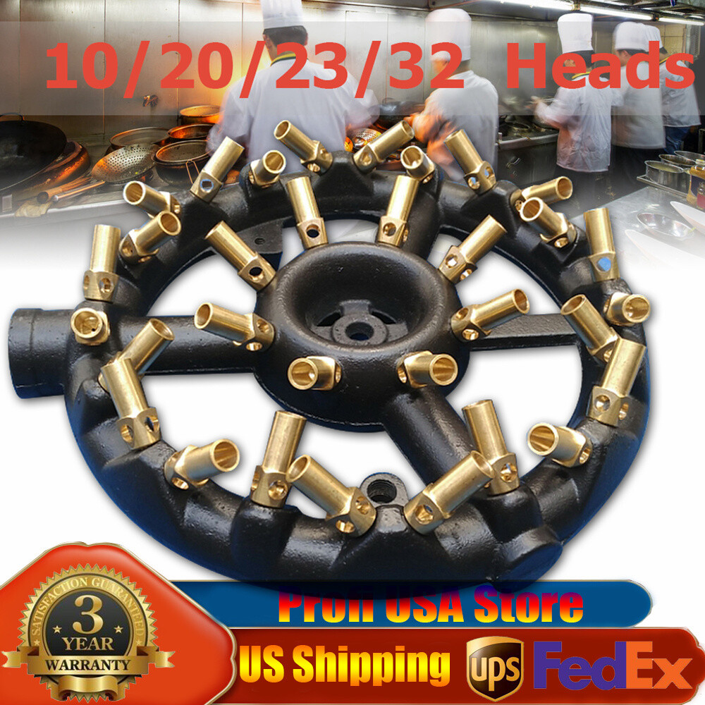 Jet Burner Natural Gas Commercial 10/20/23/32 Tips Cast Iron & Brass