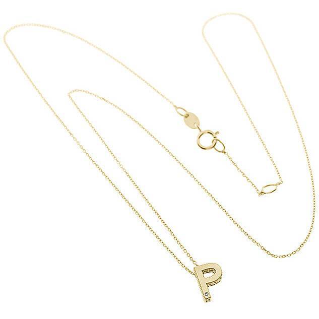 Ожерелье Bliss Joy с буквой P 20090402 Цепочка из желтого золота с бриллиантами весом 9 карат 29590₽