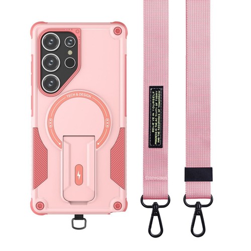 For Samsung Galaxy S25 S24 A35 A26 A25 Magnetic Stand Shockproof Case W/ Lanyard - 第 24/30 張圖片
