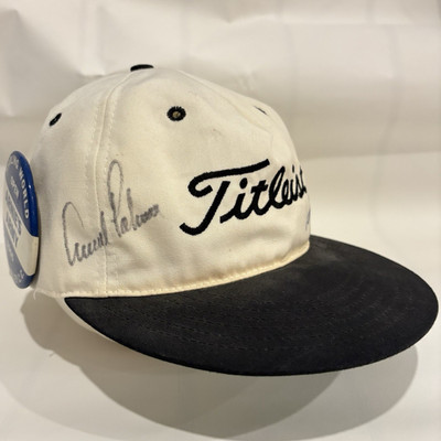 Signed Arnold Palmer & Tom Shaw Titleist Pro 98 Plus Vintage Golf Hat S-M White