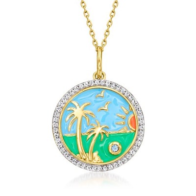 Ross-Simons WTpz Beach Ncklc w Multi Enam & Bltpz in 18k Gold Plate 18 inches