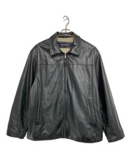 Dockers Leather Zip Jacket Men's Size L Black
