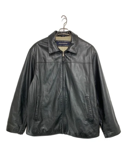Dockers Leather Zip Jacket Men's Size L Black - product listing photo
