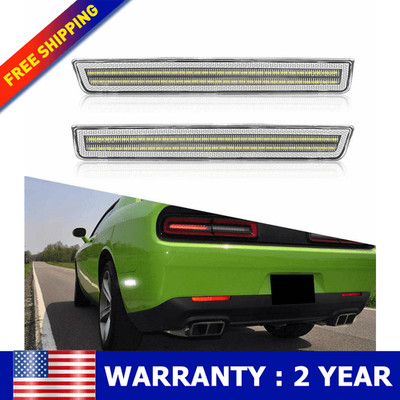 Pair Rear Marker Side Light White Kit LED For 2015-2023 Challenger Dodge Clear