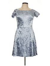 Love Ady Women Silver Cocktail Dress L