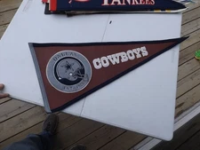 Vintage Dallas Cowboys Winning Streak Pigskin Leather Like Flag Banner