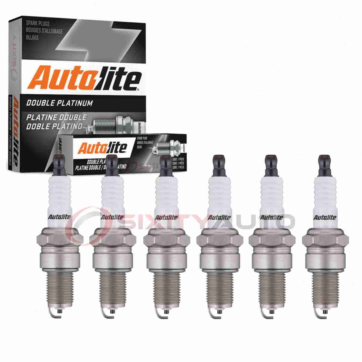 6 pc Autolite Double Platinum Spark Plugs for 1967-1969 Ferrari Dino 206 GT po