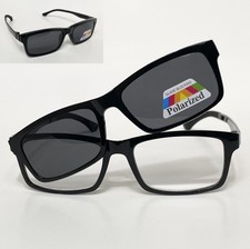 NEARSIGHTED DISTANCE GLASSES with MAGNETIC POLARIZED CLIP-ONS power -0.5 to -6.0