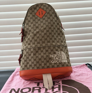 gucci north face backpack price GUCCI x THE Nylon Cream 650288 Auth MY182V Gucci x The North Face