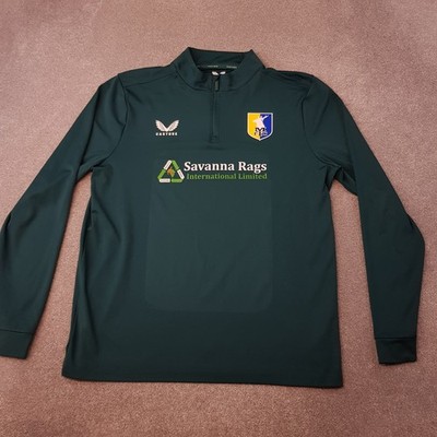 Mansfield Town Mens 1/4 Zip Top XL Green Castore Football Training Drill MTFC