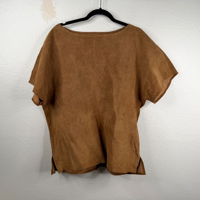 Vintage MM By Krizia Women's Pig Suede Top Brown Sz L Italy Southwestern
