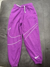 Nike Girls Youth Joggers Size Xs Purple Sweatpants Big Logo