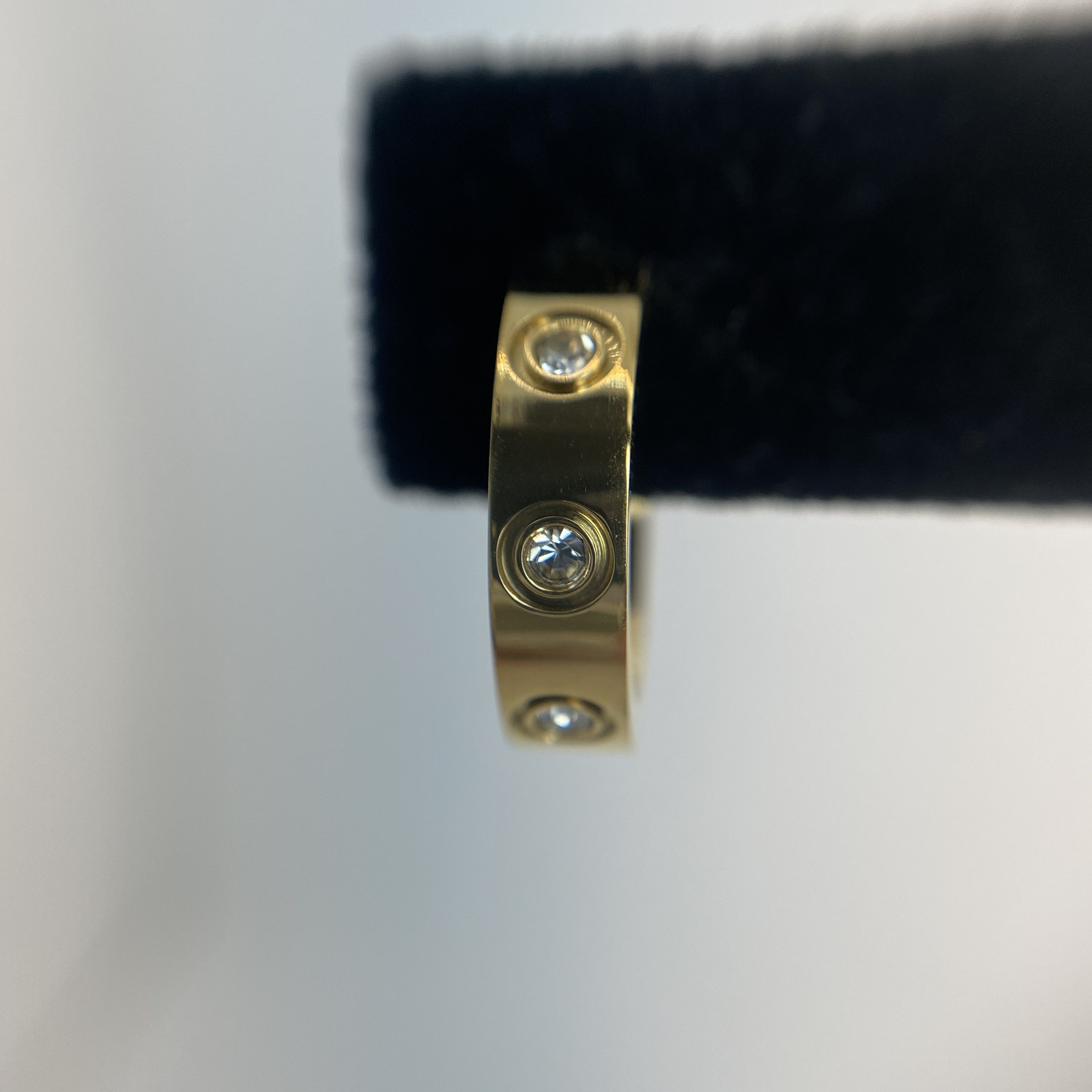 Gold Plated Surgical Steel Half Hoop Stud Earrings Crystal Inserts Womens Teens