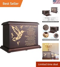 Personalized Memorial Urn for Ashes - Beautiful Pine Wood, Large Capacity 270 CI