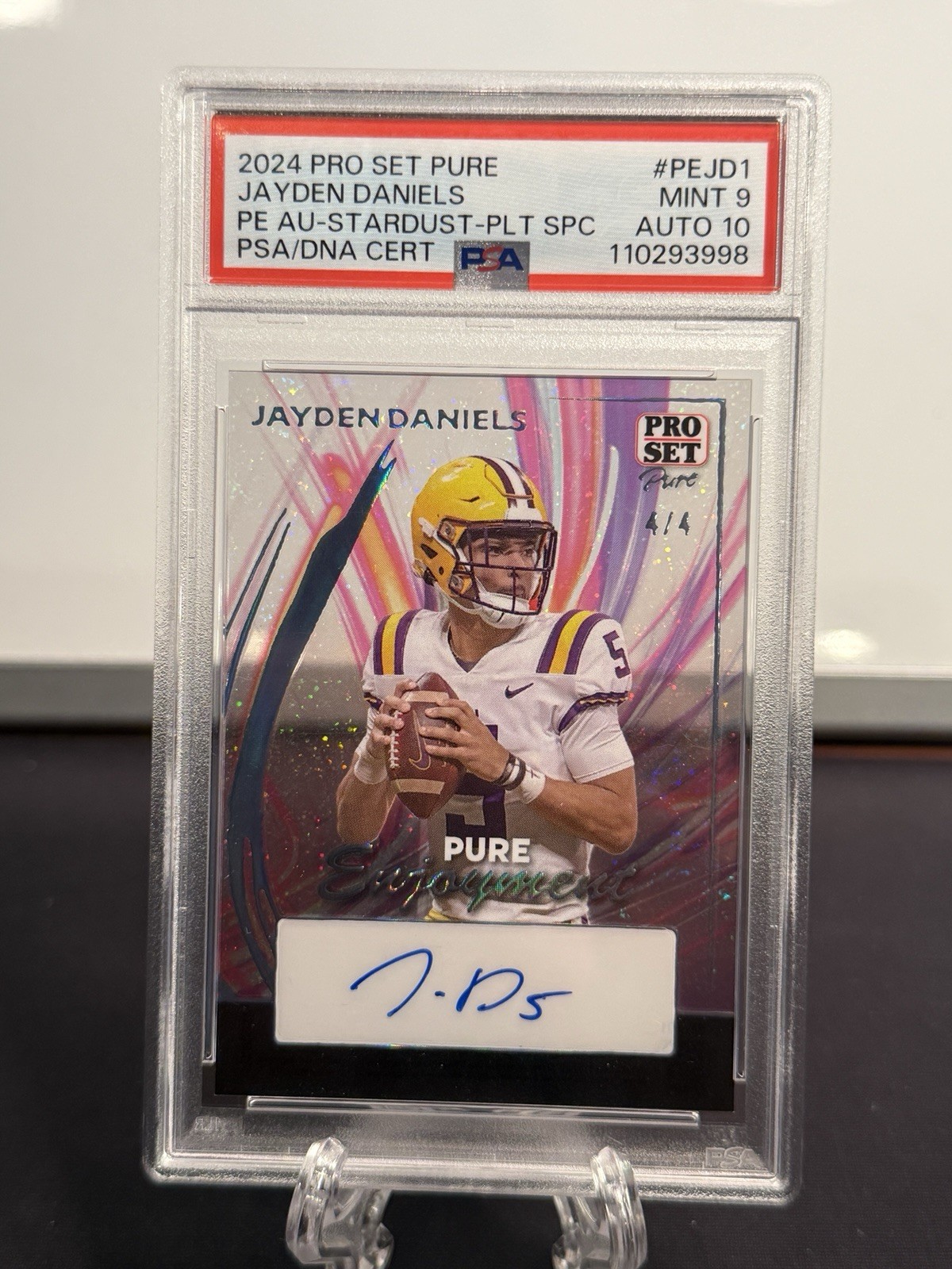2024 Pro Set Pure- Jayden Daniels "Stardust" (RC) (AU) 4/4 PSA 9 #PEJD1 view 3