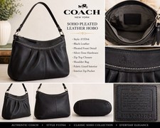 Coach Vtg Soho Iconic Smooth Black Leather Pl...