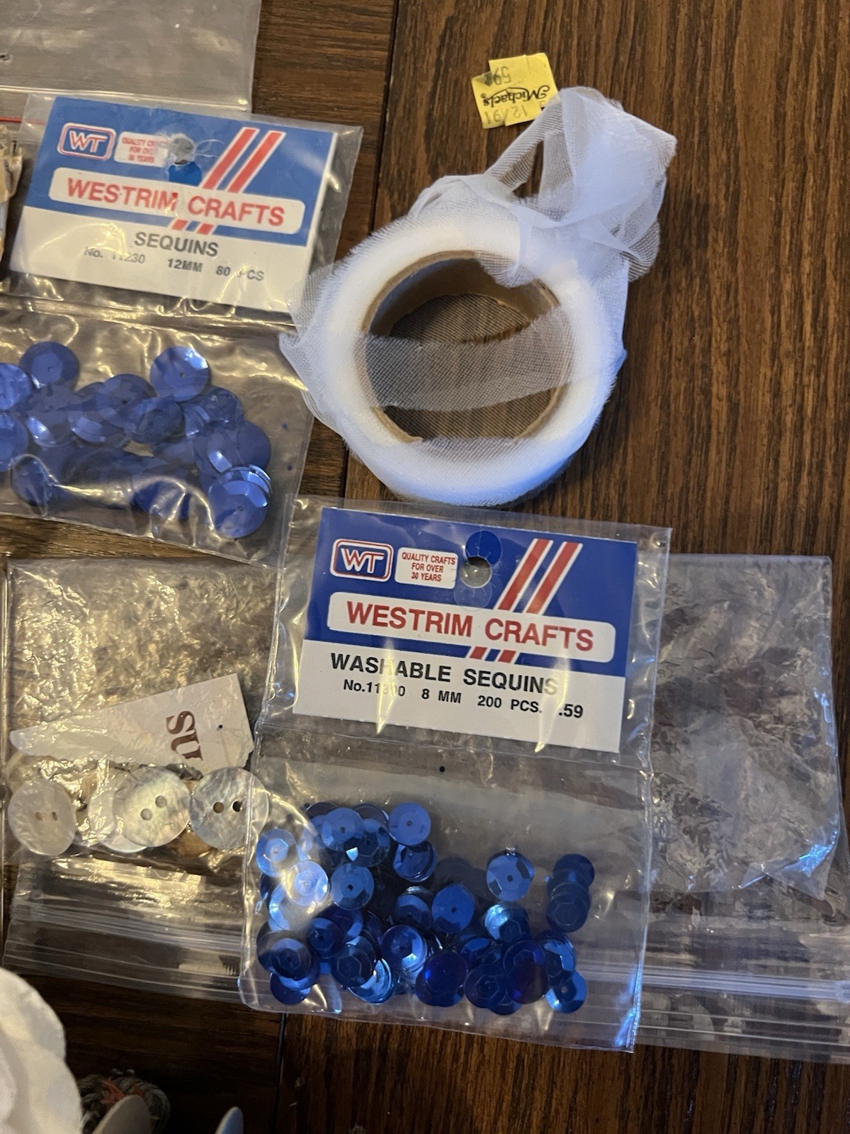 Vintage Sewing Supplies Notions Lot Needles Thread Buttons Hooks Ribbon & More