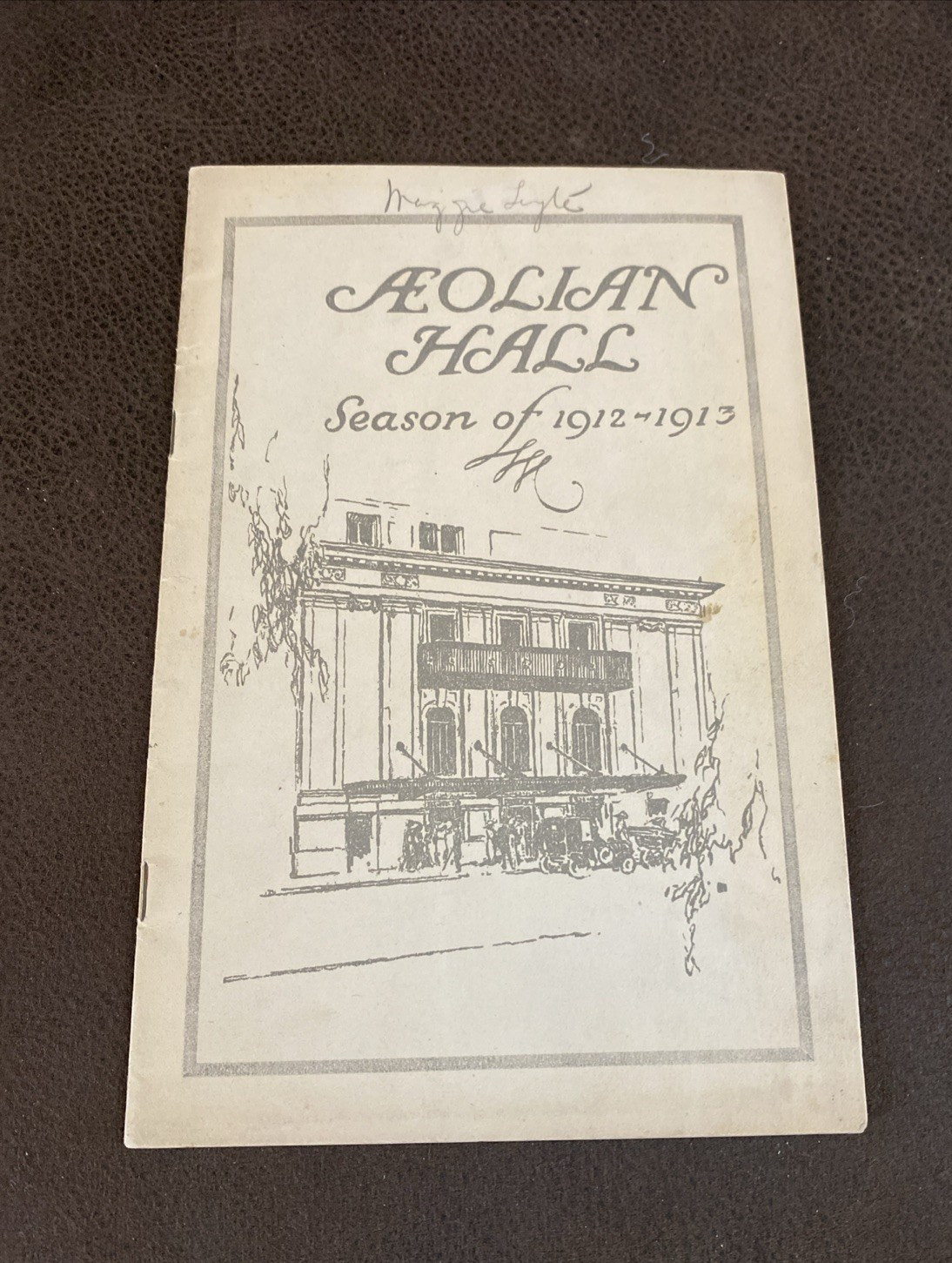 Rare Vintage Antique Aeolian hall 1915 - 1916 season concert program FURS Hall