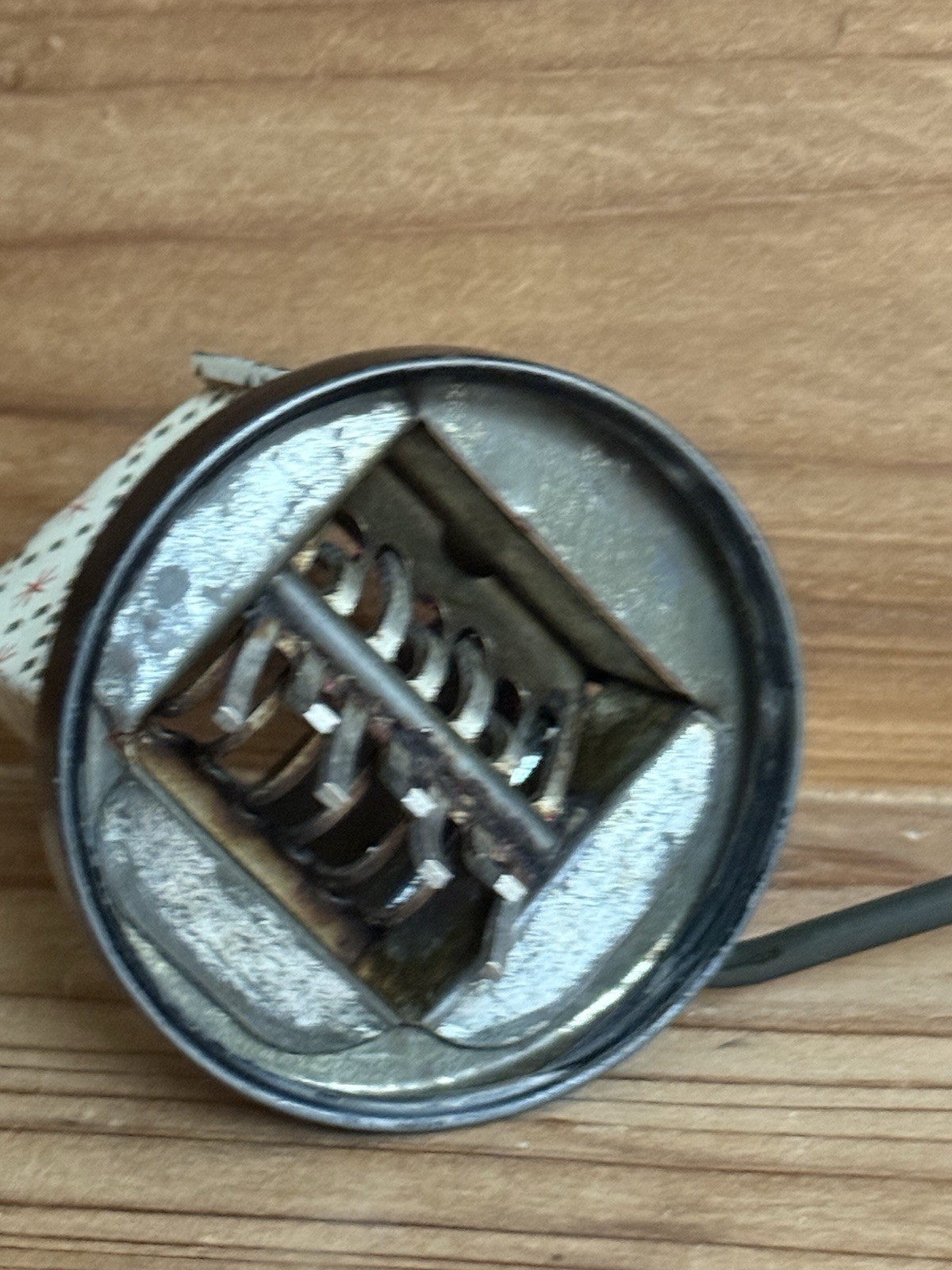 Vintage Androck #49 Nut Grinder Chopper Glass Jar Starburst Red Made In USA