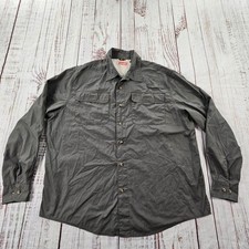 Wrangler Gray Long Sleeve Cotton Blend Button-Up Shirt Men's XL