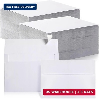 500 Pcs White Envelopes Self Adhesive Printable Envelope Bulk for Invitation, We