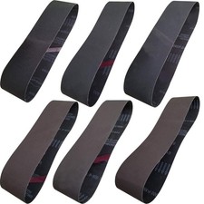 6 Pack 4 x 36 Inch Silicon Carbide Sanding Belts Assortment -120 240 400 600 ...