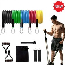 11PCS Resistance Bands Workout Set Fitness Exercise Tubes for Yoga Pilates Train