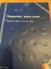 Mercury Dime Starter Set 1916-1945, 12 Coins, Whitman Blue Album